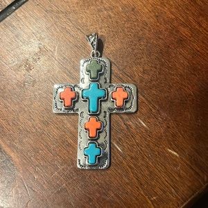 Colorful cross pendant